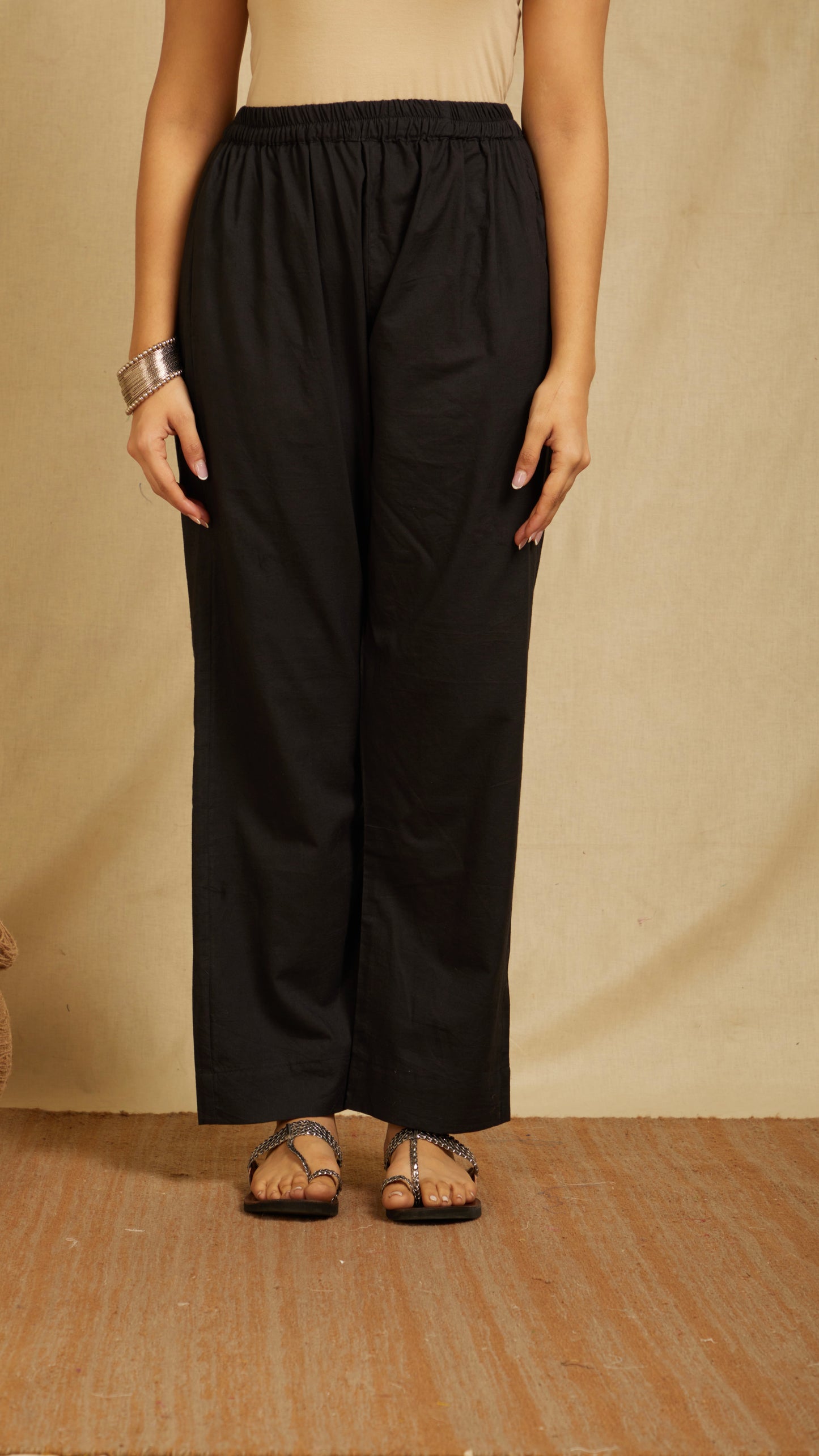 Aza Blue Hand Block Print Cotton Pants