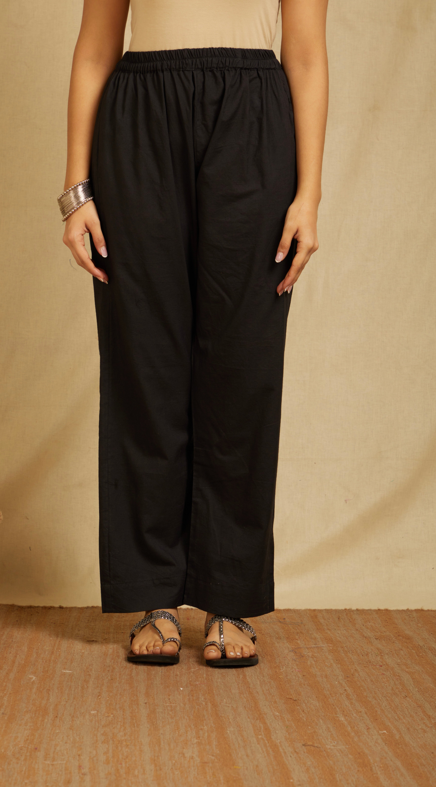 Black Cotton Pants