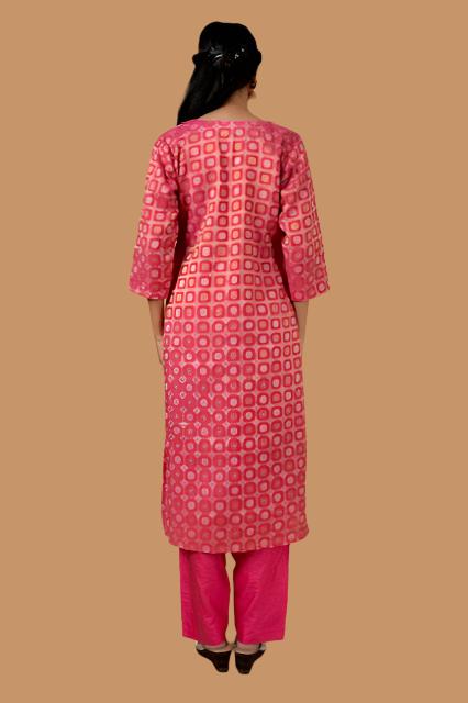 Mulberry Silk Suit Set ( 3 piece)- Barbie Pink