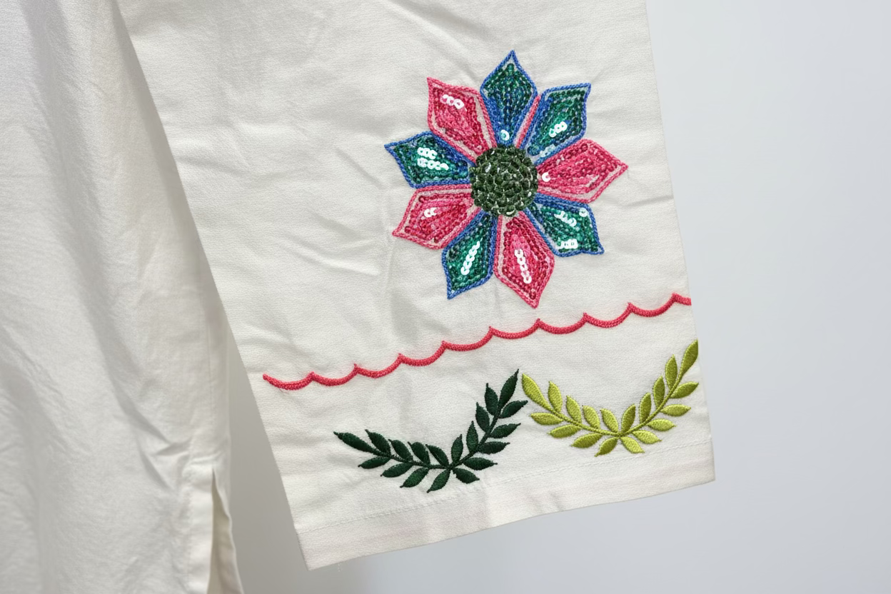 Dola Silk Kurta- Ivory Embriodered