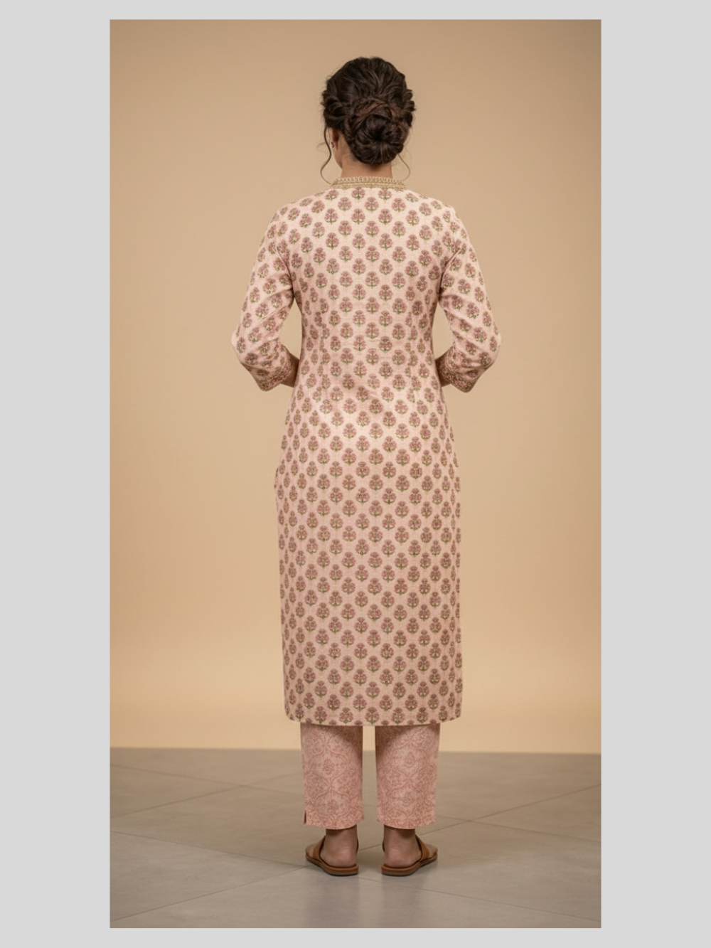 Purvi Pink Hand Block printed Cotton Suit ( Set of 3)