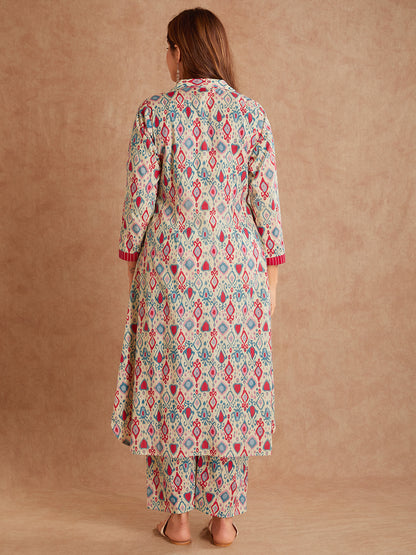 Aarohi Rang Hand Block Cotton Suit Set (2 Piece)
