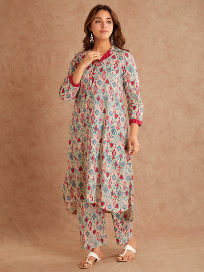 Aarohi Rang Hand Block Cotton Suit Set (2 Piece)