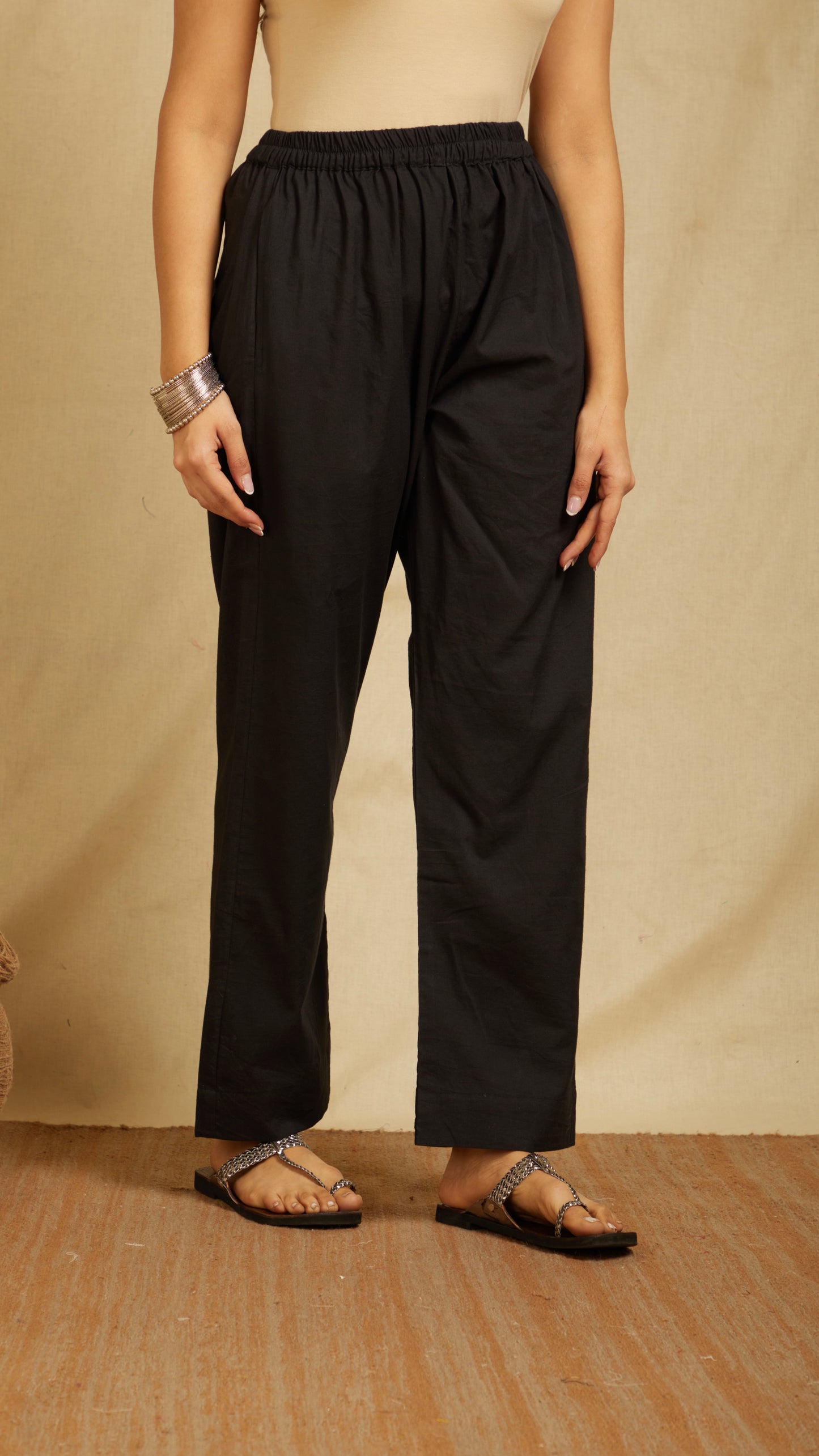 Aza Blue Hand Block Print Cotton Pants