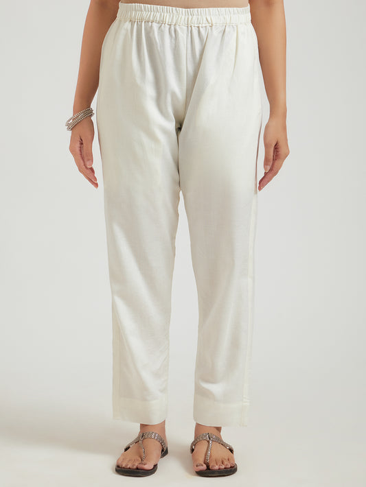 Off-White Handloom Cotton Pants