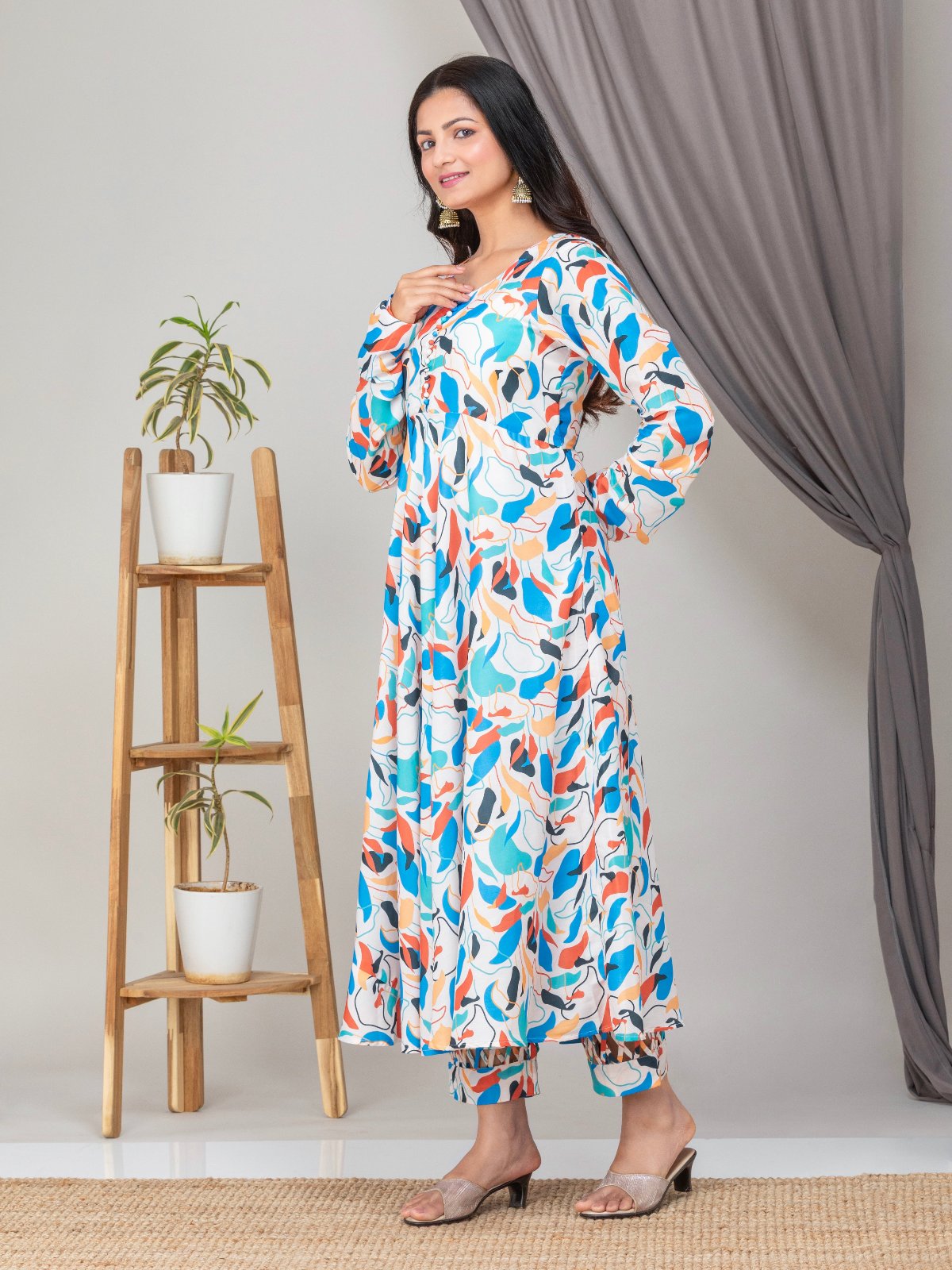 Multicoloured Poly Muslin Co-ords (Set of 2)