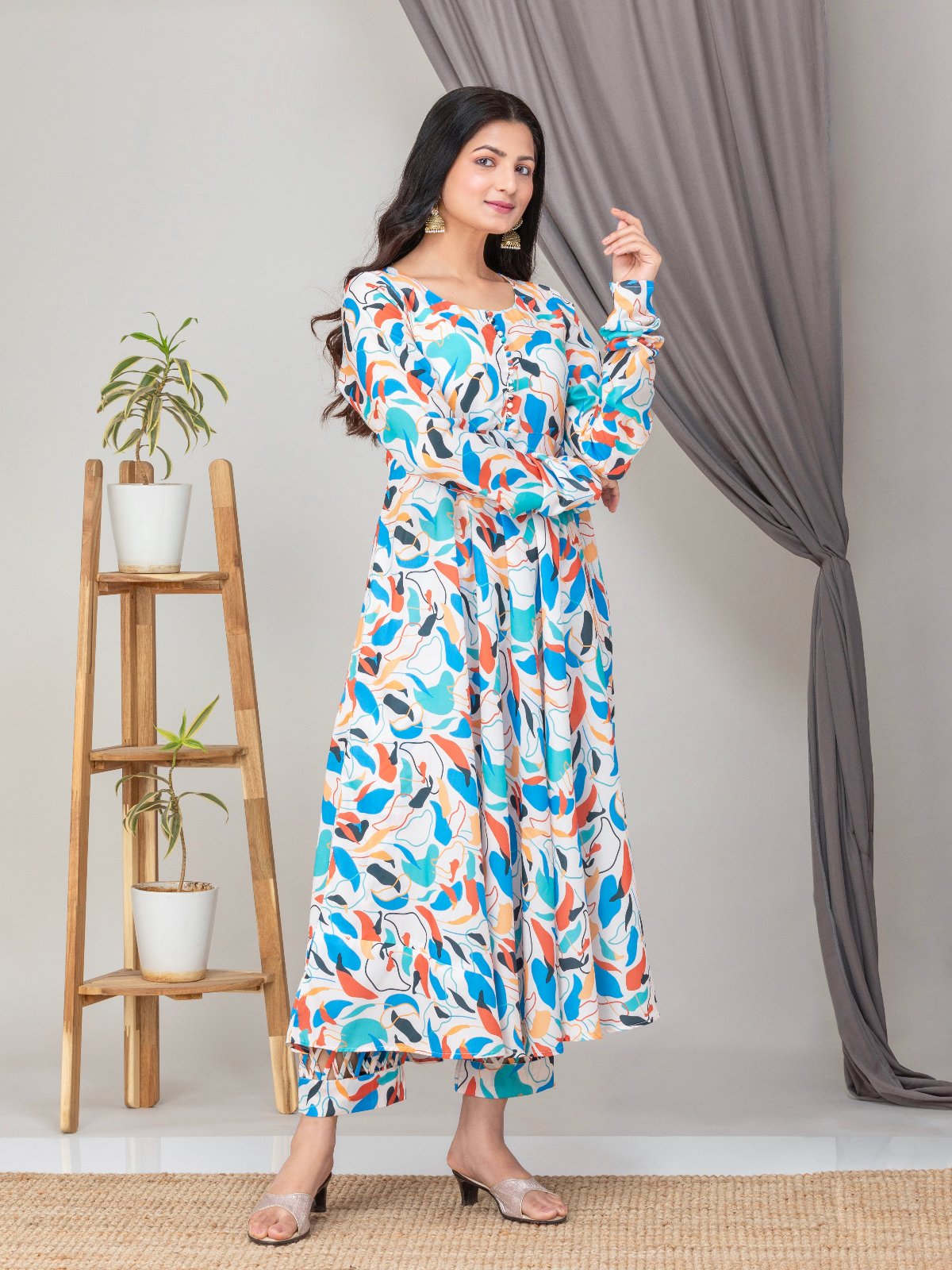 Multicoloured Poly Muslin Co-ords (Set of 2)