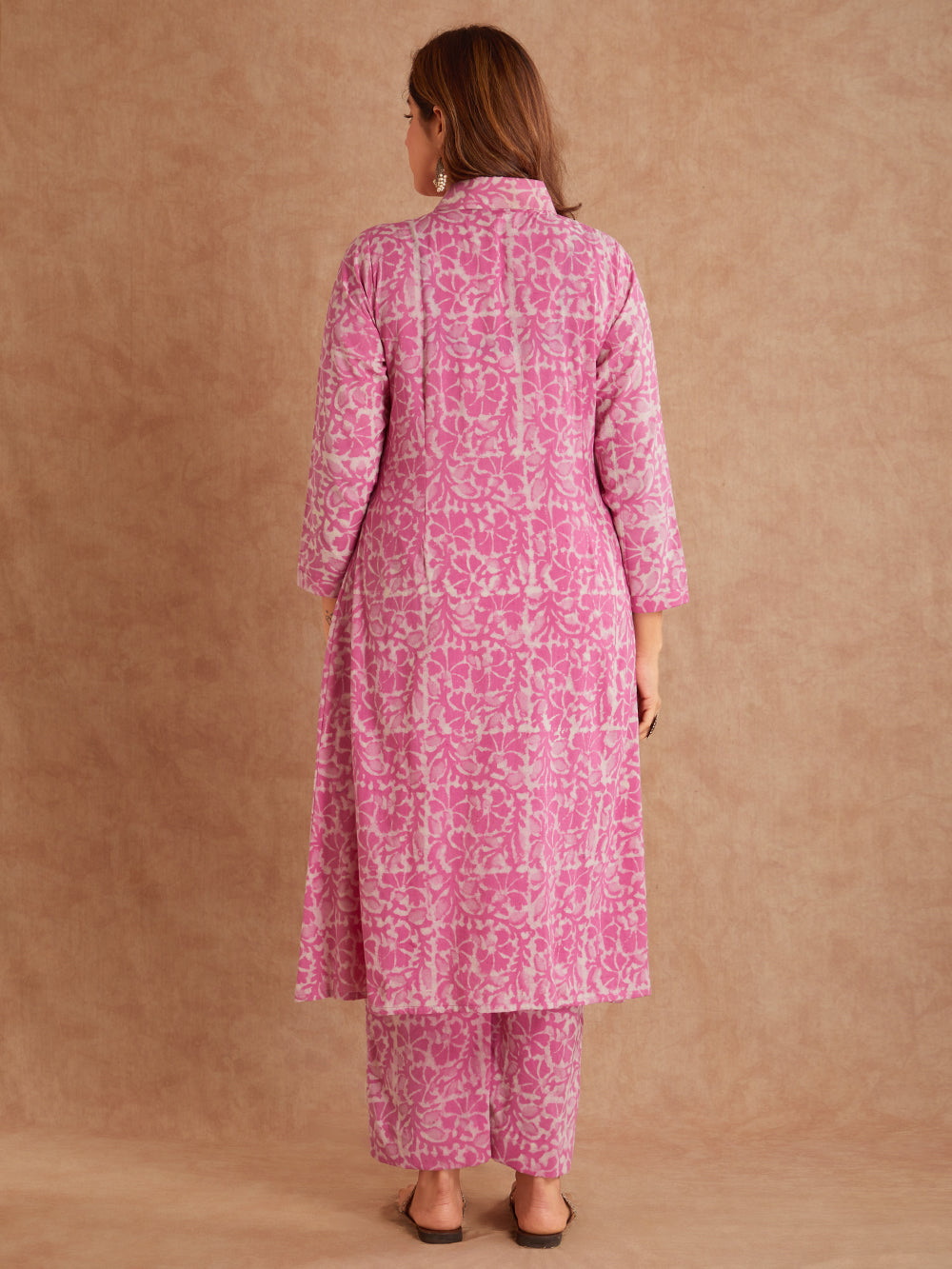 Payal Barbie Pink Hand Block Printed  Suit Set( 2 piece)- Back View