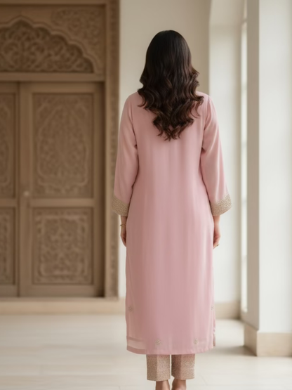 Chinnon Silk Suit Set - Rose Pink  Booty ( 3 Piece )