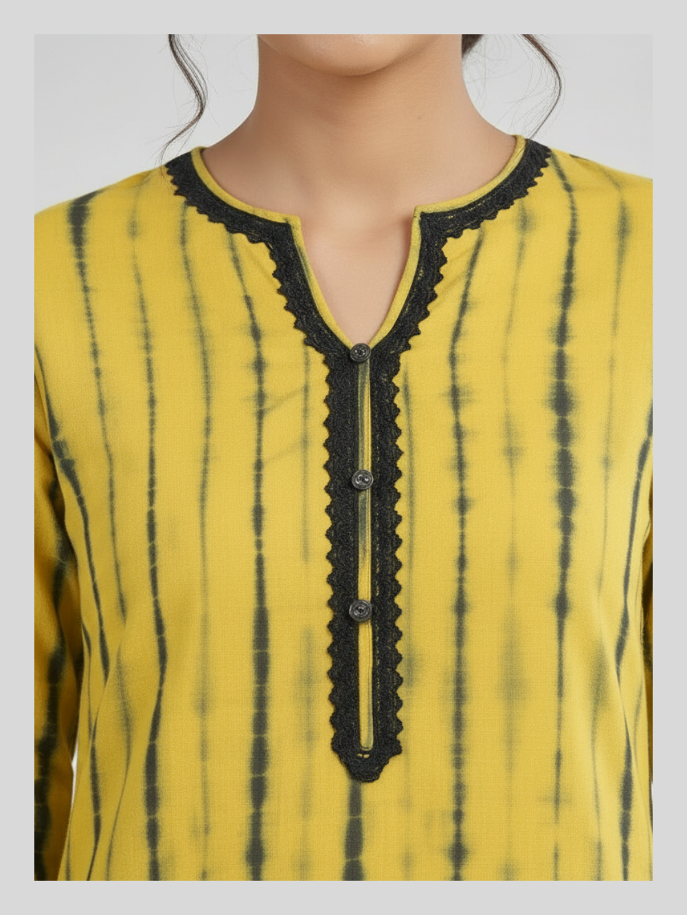 yeksha Yellow Hand Block Printed Cotton Kurta