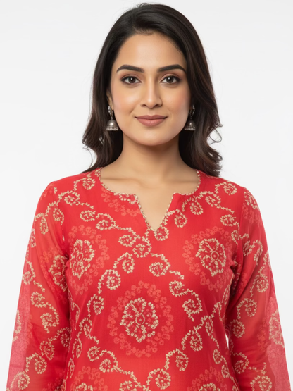 Meher Pink Chanderi Blend Silk Kurta