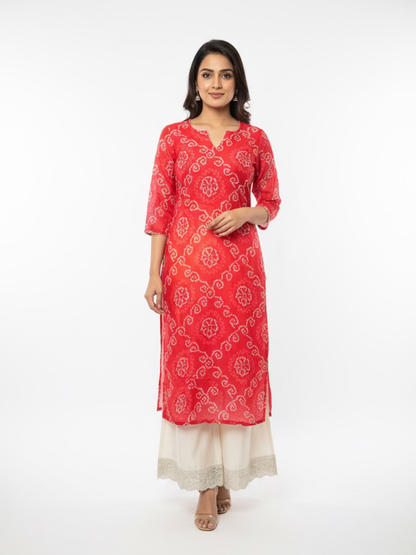 Meher Pink Chanderi Blend Silk Kurta