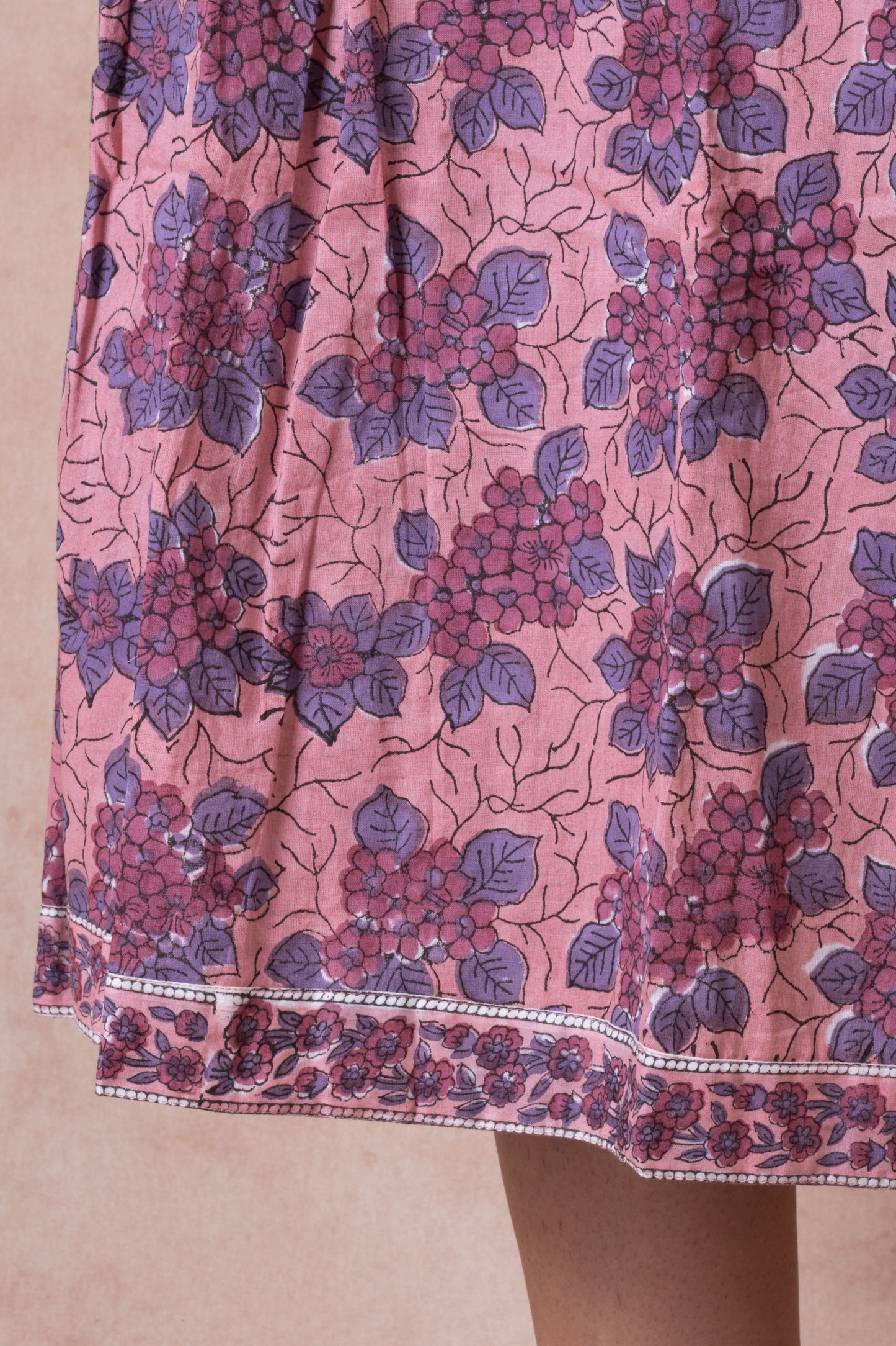 Blueberry Adhrika Hand Block Cotton Dress