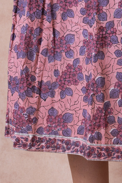 Blueberry Adhrika Hand Block Cotton Dress